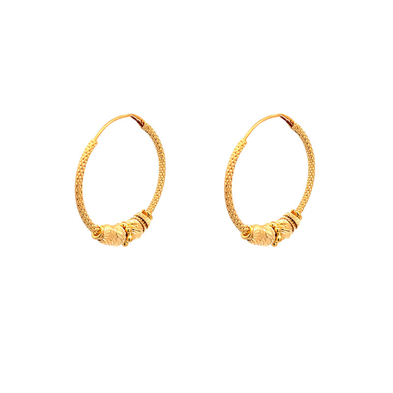 Infinity Hoop Earrings 22K Gold - Diameter 25 mm